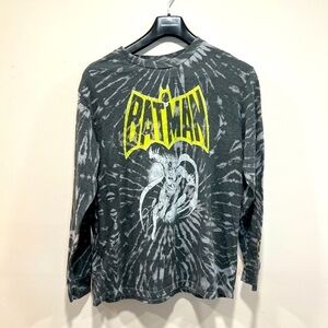 Batman Women’s Long Sleeve Graphic Tee Tie-Dye Size Small